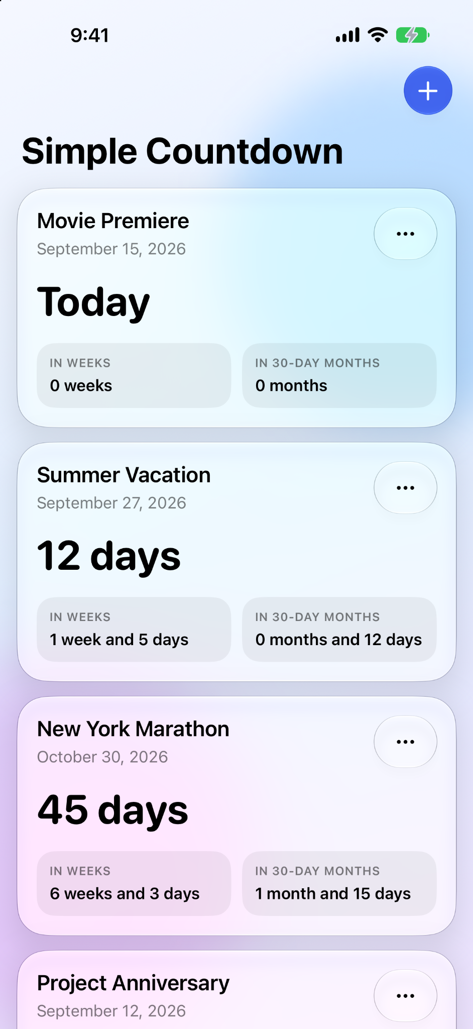 Simple Countdown promotional screenshot